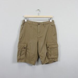 American Eagle Outfitters Mens Flex Cargo Shorts Tan Size 30 Cotton Beige NEW